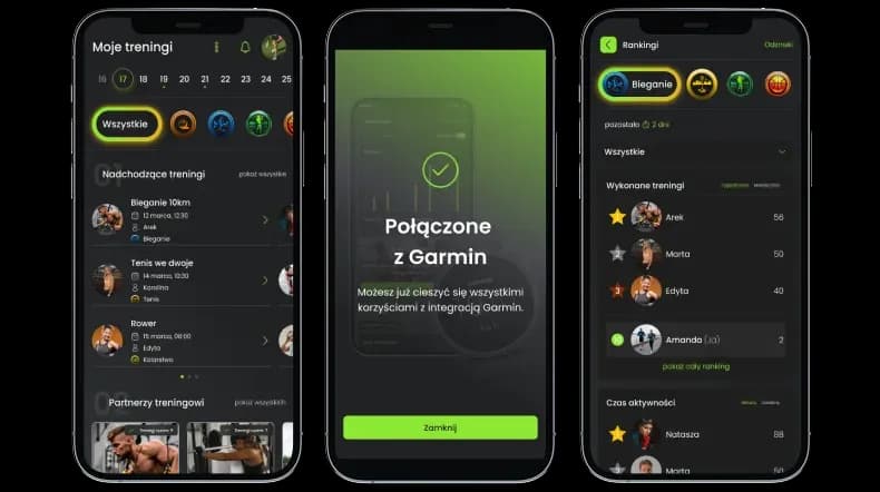 Widok aplikacji mobilnej TeamMe