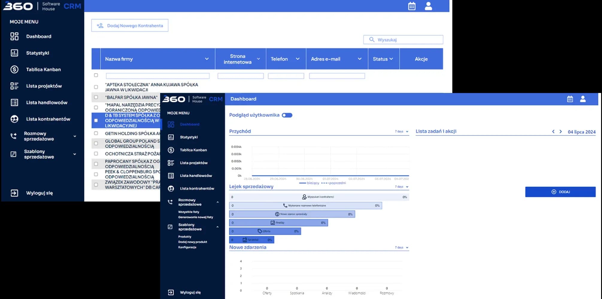 System CRM 360 - zrzut ekranu 2