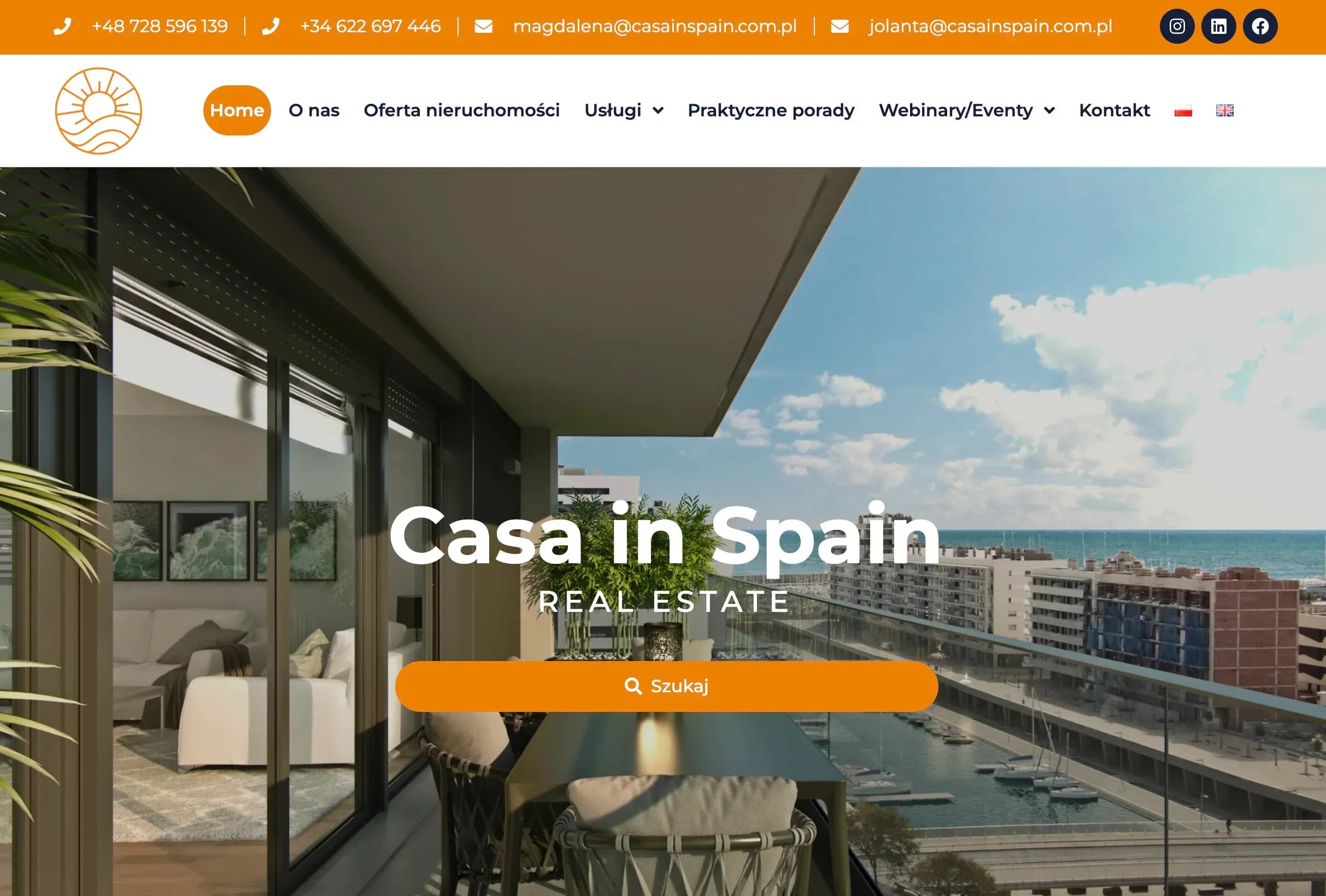 Casa in Spain - strona www nieruchomości