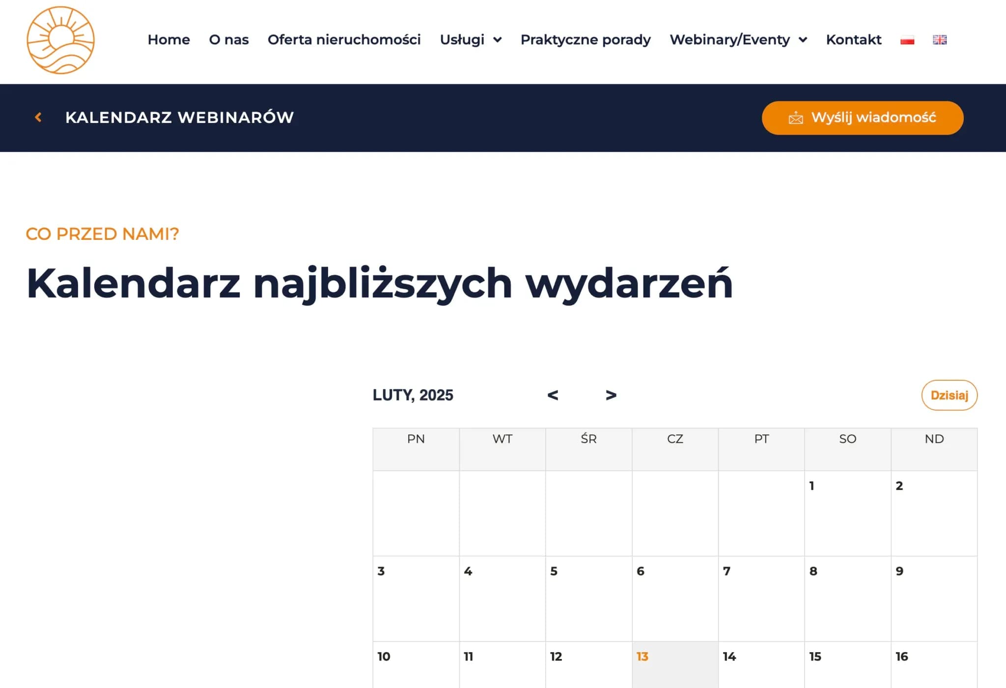 The events calendar on the Casa in Spain site